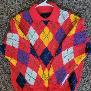 Urban Outfitters Red Argyle Sweater